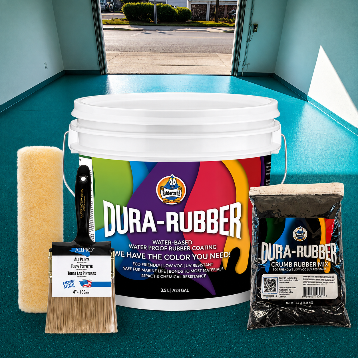 3.5 Gallon Dura-Rubber Garage Floor Kit.