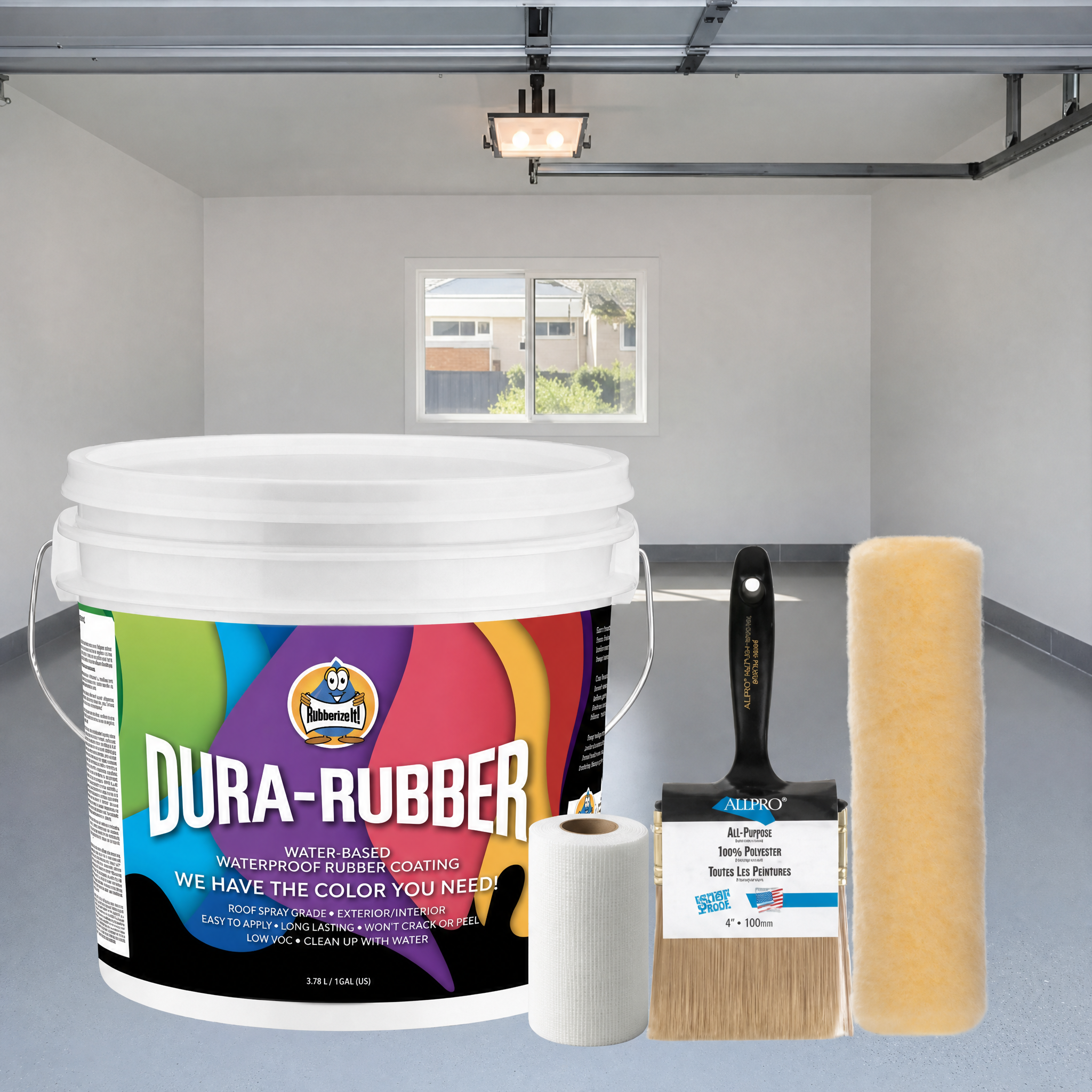 3.5 Gallon Dura-Rubber Garage Floor Kit.